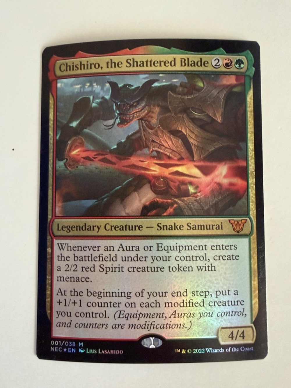 Chishiro, the Shattered Blade - Magic: The Gathering Foil Card Aura Theme